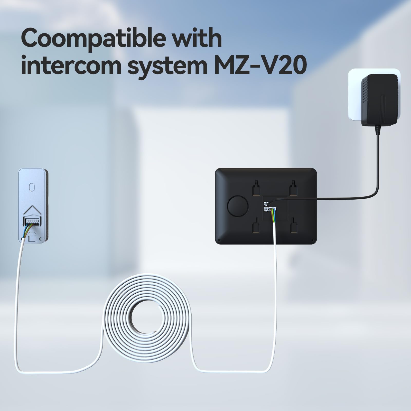 TMEZON 15M RVV4 cable 4 wire cable for Video Door Phone doorbell